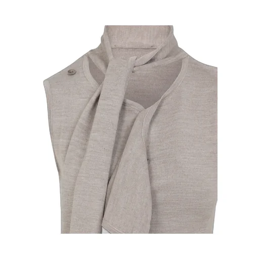 Tie-Neck Asymmetrical Design Knitted Top