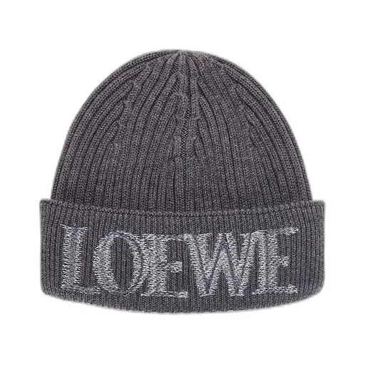 Logo Embroidered Ribbed-Knit Beanie