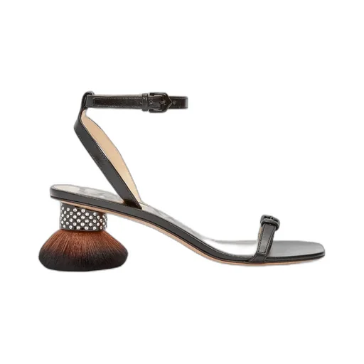 Petal Brush Heel Sandal In Lambskin