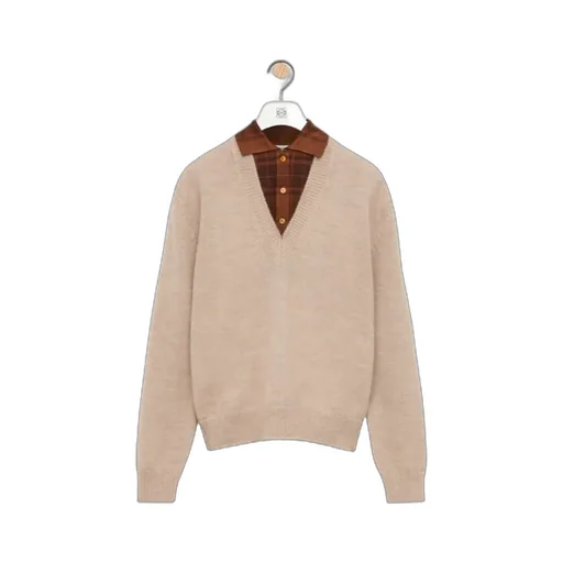 Trompe L'oeil Sweater In Wool And Silk