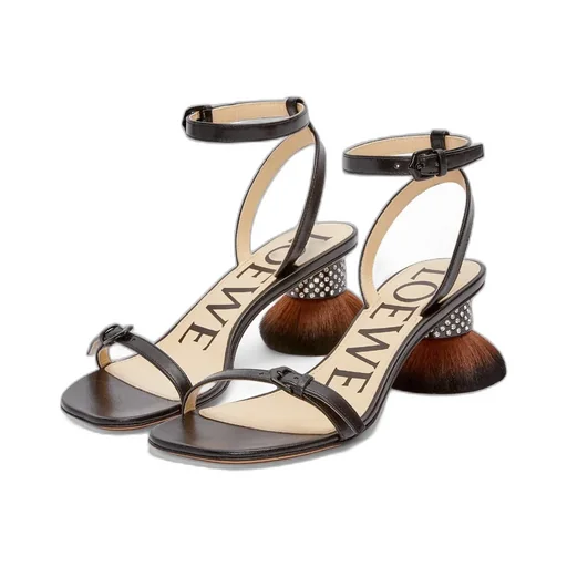 Petal Brush Heel Sandal In Lambskin