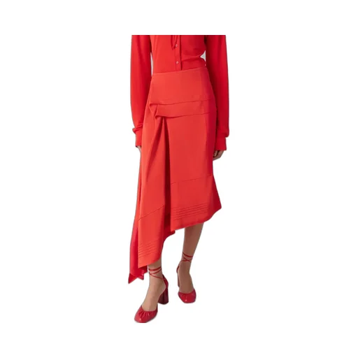 Pleated Asymmetric Midi Skirt