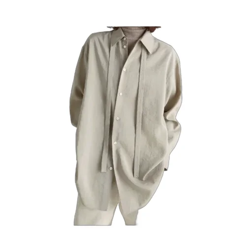 Tied-Neck Buttoned Shirt