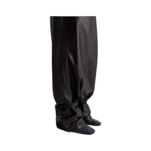 Adjustable-Leg Leather Trousers