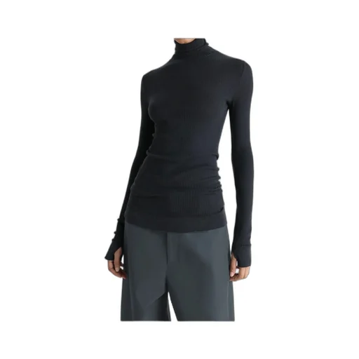 Ribbed High-Neck Top