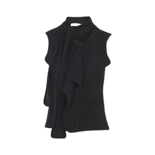 Tie-Neck Sleeveless Knitted Top