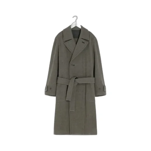 Straight Hem Belted Coat