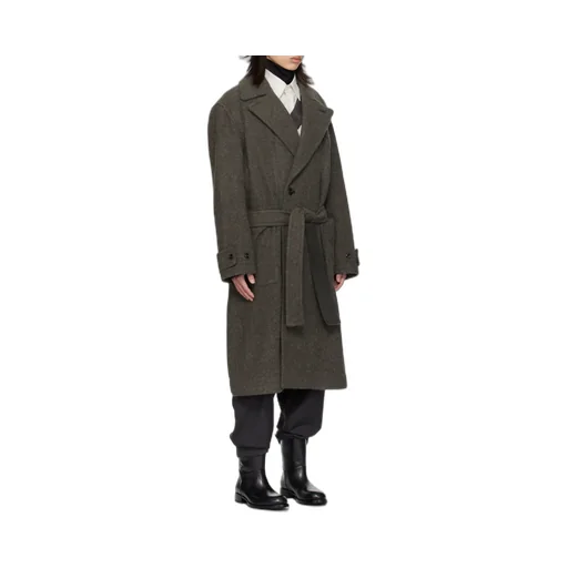 Straight Hem Belted Coat