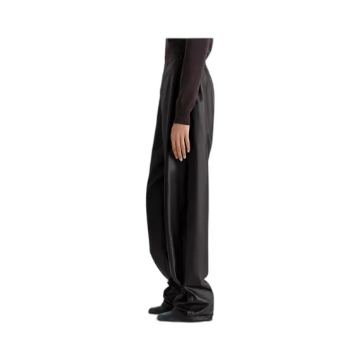 Adjustable-Leg Leather Trousers