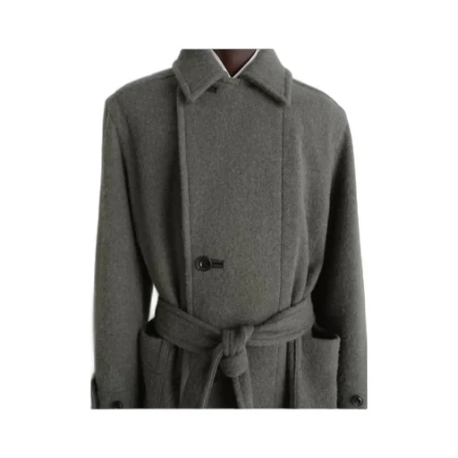 Straight Hem Belted Coat