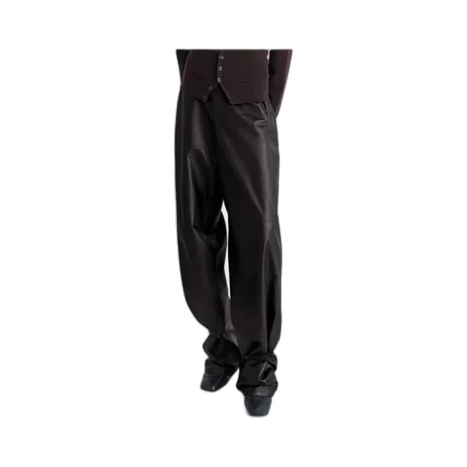 Adjustable-Leg Leather Trousers