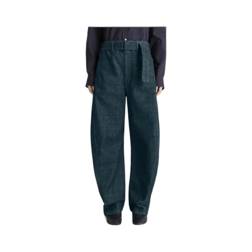 Belted Twisted Denim Trousers