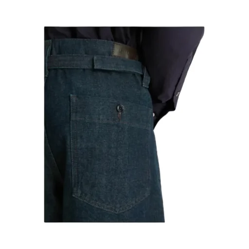 Adjustable-Strap Logo Patch Jeans