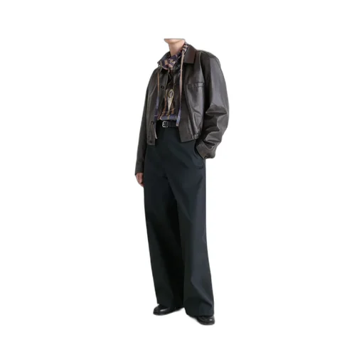 Long Sleeve Buttoned-Up Leather Jacket