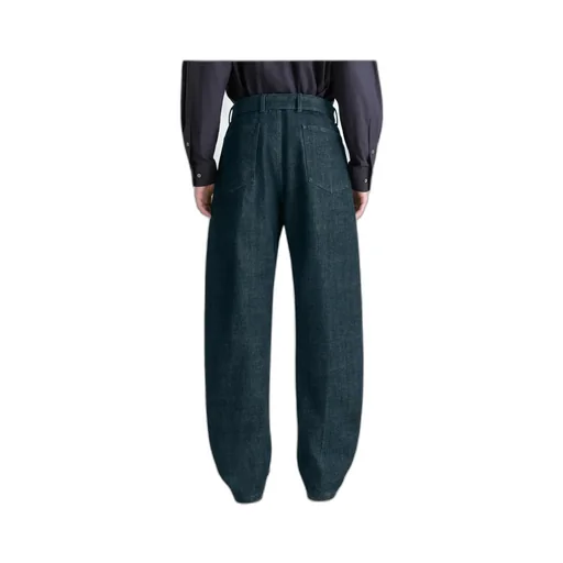 Belted Twisted Denim Trousers