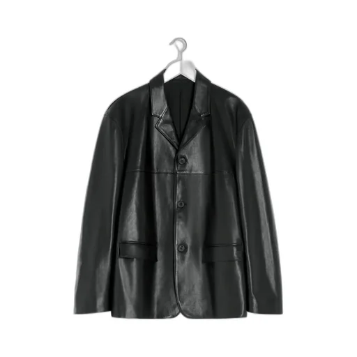 Leather Single Breasted Jacket
