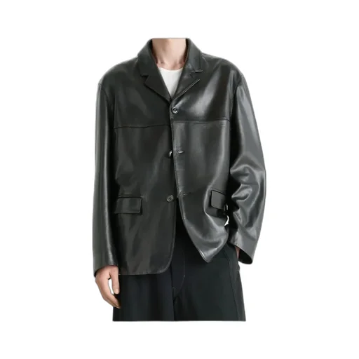 Leather Single Breasted Jacket