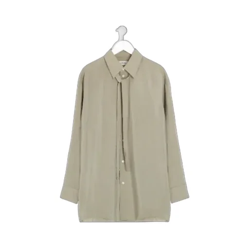 Tied-Neck Buttoned Shirt