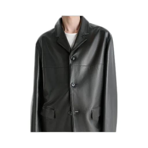 Leather Single Breasted Jacket