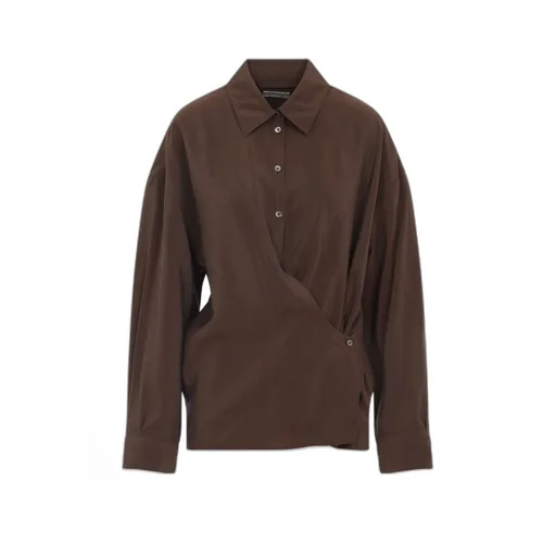 Straight Collar Twisted Shirt