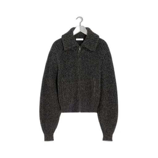 Ribbed Zip-Up Cardigan