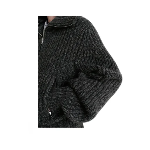 Ribbed Zip-Up Cardigan