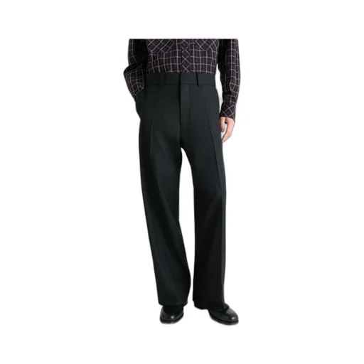 Pleated Straight-Leg Trousers