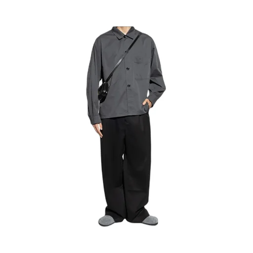 Long-Sleeved Straight Hem Shirt