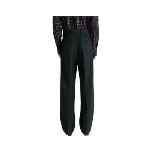 Pleated Straight-Leg Trousers