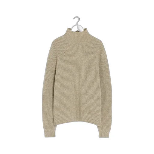 High-Neck Ribbed Sweater