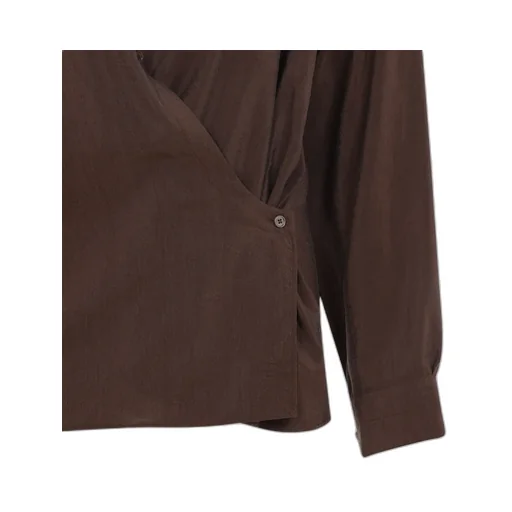 Straight Collar Twisted Shirt