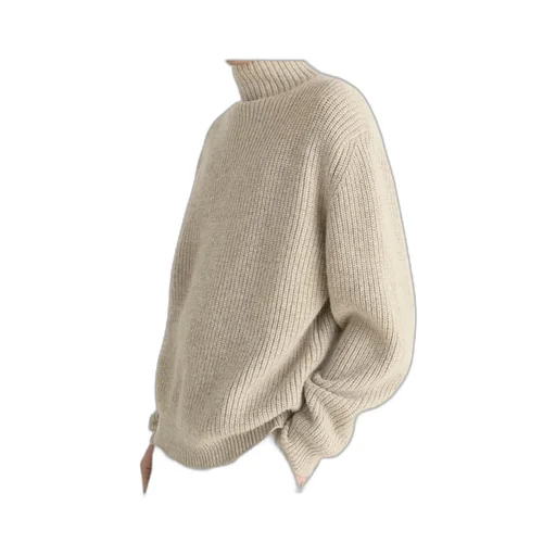 High-Neck Ribbed Sweater