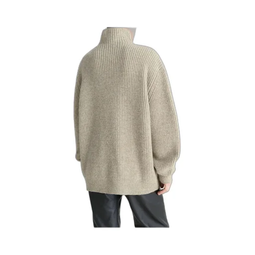 High-Neck Ribbed Sweater