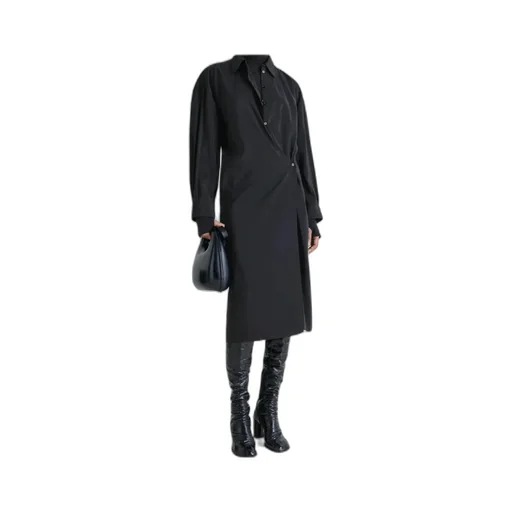 Straight Collar Twisted Dress