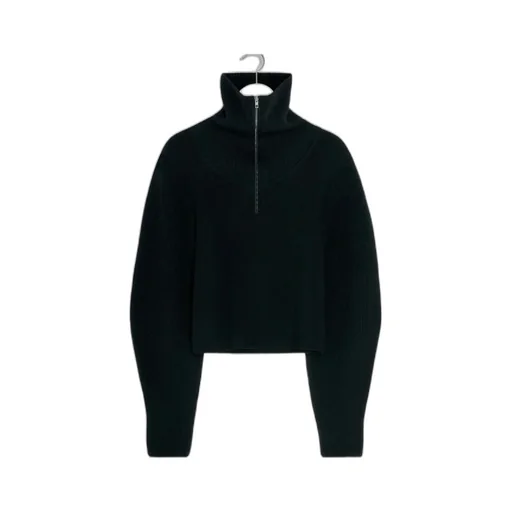 Ribbed-Knit Half-Zip Sweater