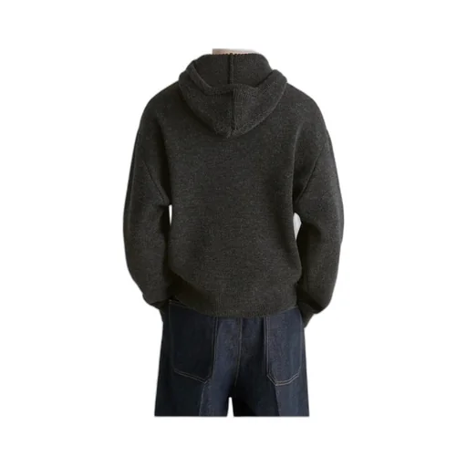Buttoned Hooded Sweater