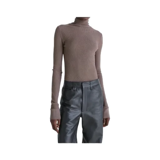 Long Sleeve Turtleneck Ribbed Top