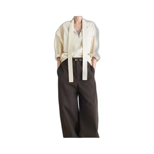 Ascot Self-Tie V-Neck Top