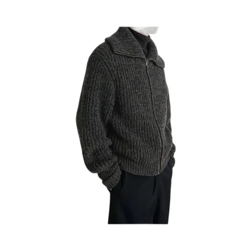 Ribbed Zip-Up Cardigan