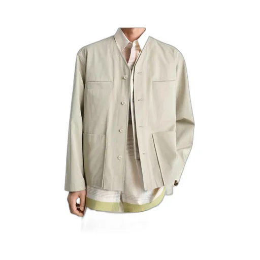 Collarless Overshirt