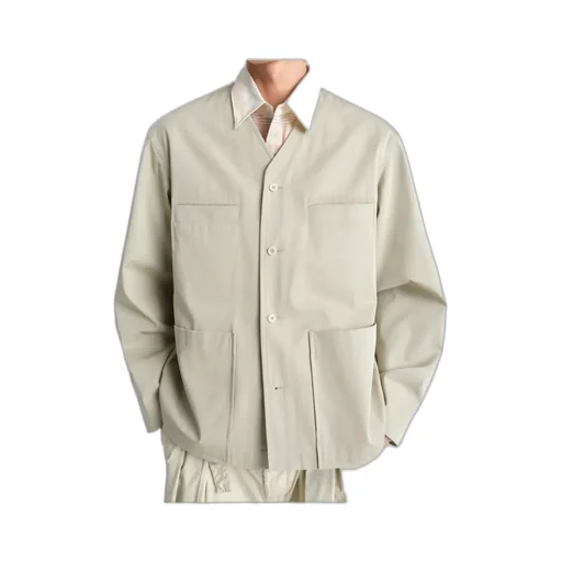 Collarless Overshirt