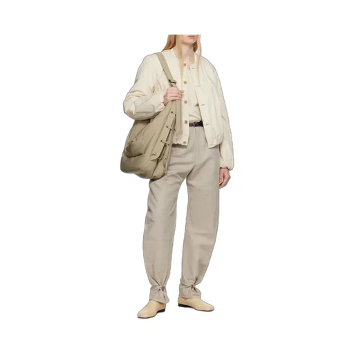 Wadded Collarless Bomber Jacket