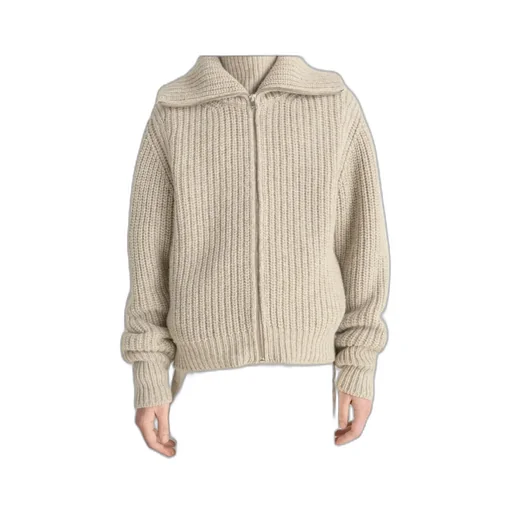 Zip-Up Knitted Cardigan