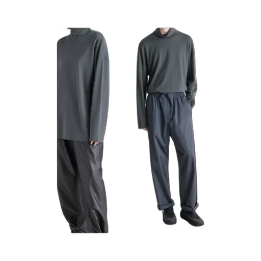 High-Neck Long-Sleeved T-Shirt