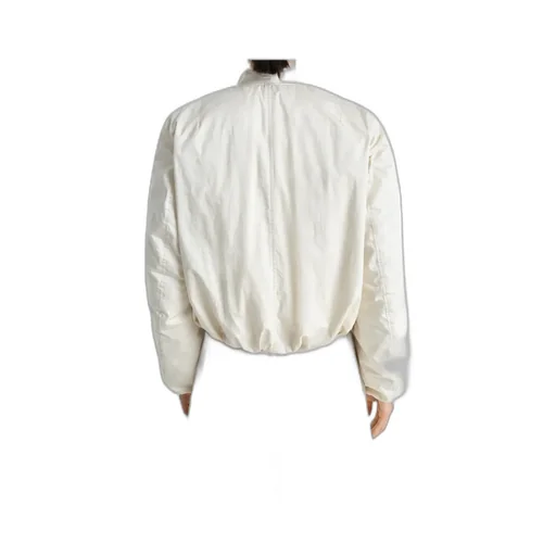 Wadded Collarless Bomber Jacket