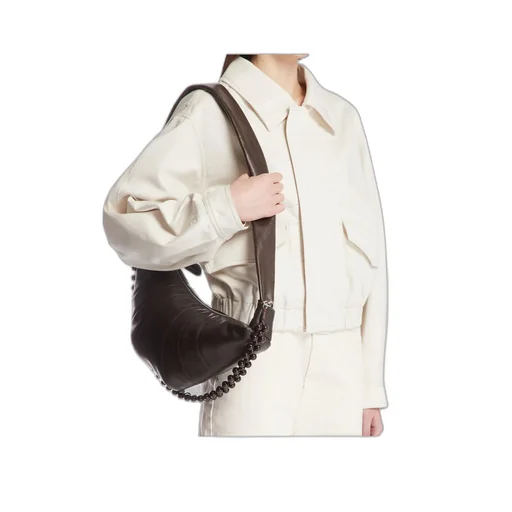Pearls Croissant Medium Zipped Crossbody Bag
