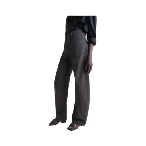 High-Waisted Curved Trousers