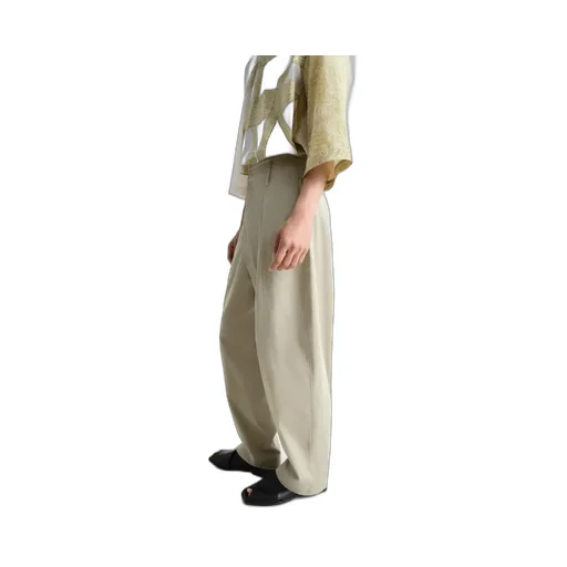 Pleated Wide Leg Chino Pants