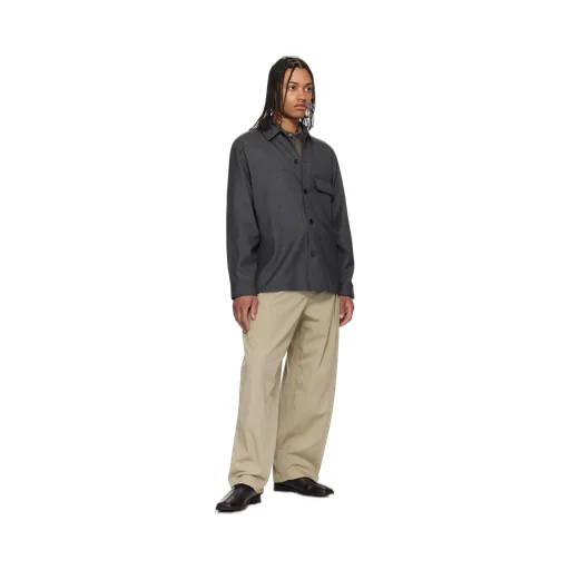 Long-Sleeved Button-Up Tailored Overshirt