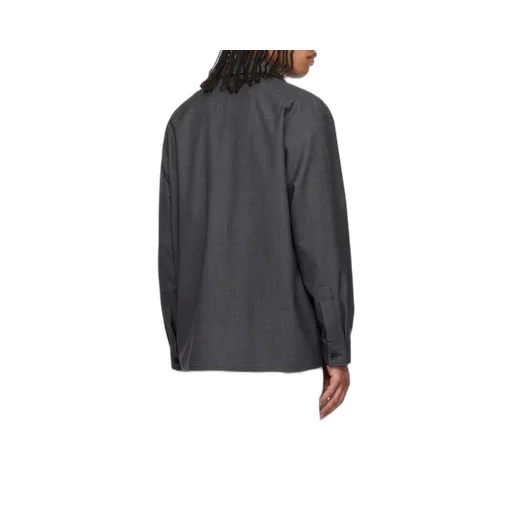 Long-Sleeved Button-Up Tailored Overshirt